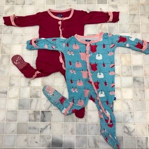 Kickeepants (2) girls, 3-6 mon, footie sleepers